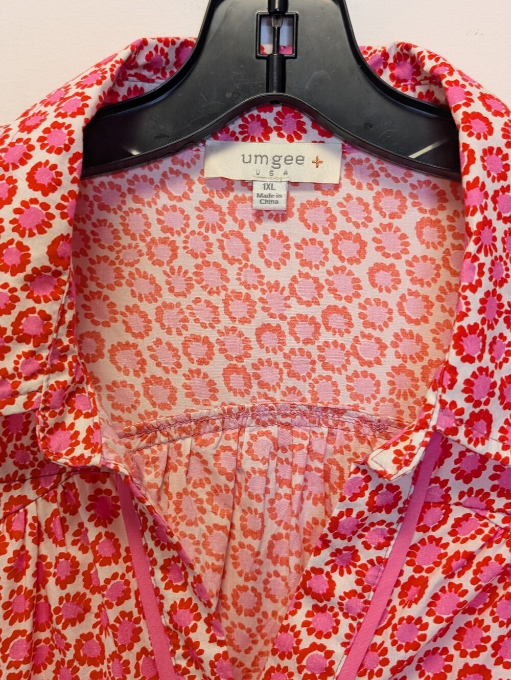 Umgee Pink Printed Collared Tiered Mini Dress - Picture 7 of 16